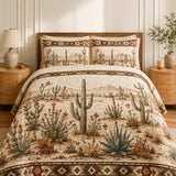 H.PAI Desert Cactus Quilted 3-Piece Bedding Set