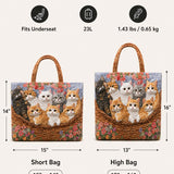 Cat Family Quilted Tote Bag