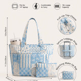 Flower Quilted Cotton Tote Bag With Matching Pouch