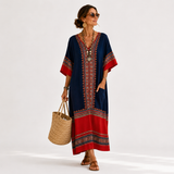 Terracotta Striped Caftan