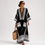 Black Embroidered Kaftan