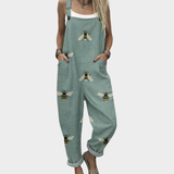Comfortable printed dungarees