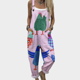 Comfortable printed dungarees