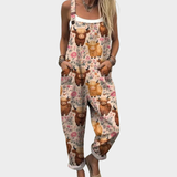 Comfortable printed dungarees