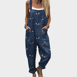 Comfortable print dungarees