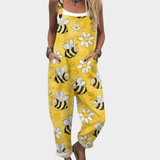 Comfortable printed dungarees