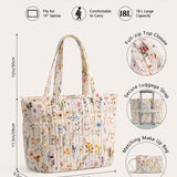 The Botanical Wildflower Quilted Cotton Tote Bag With Matching Pouch