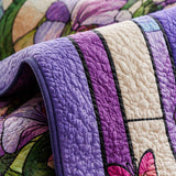 H.PAI Purple Iris Quilted 3-Piece Bedding Set