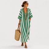 Green Striped Kaftan