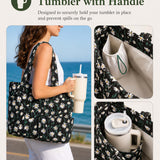 Daisy Quilted Cotton Tote Bag With Matching Pouch