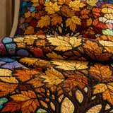 H.PAI Autumn Tree of Life Quilted 3-Piece Bedding Set