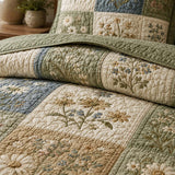 Wildflower Meadow Quilted 3-Piece Bedding Set