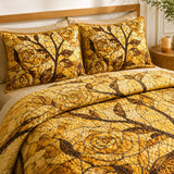 H.PAI Golden Rose Quilted 3-Piece Bedding Set