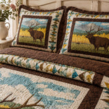 Elk Wilderness Quilted 3-Piece Bedding Set