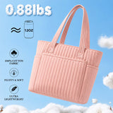 Pink Quilted Cotton Tote Bag With Matching Pouch