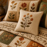 Autumn Botanical Quilted 3-Piece Bedding Set