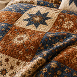 H.PAI Vintage Patchwork Star Quilted 3-Piece Bedding Set