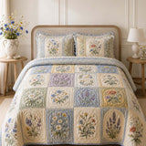 Wildflower Quilted 3-Piece Bedding Set
