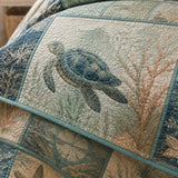 Sea Turtle Quilted 3-Piece Bedding Set