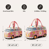 H.PAI Women's Quilted Duffle Bag - Retro 70s Hippie Camper Van Travel Bag