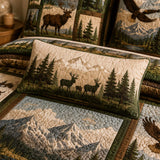 Vintage National Park Wildlife Quilted 3-Piece Bedding Set