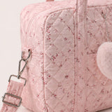 Vintage Pink Floral Quilted Stroller & Hospital Duffle Bag