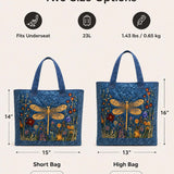 Dragonfly & Wildflower Quilted Tote Bag