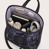 H.PAI Gothic Raven Cemetery Quilted Tote Bag
