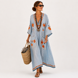 Blue Embroidered Kaftan