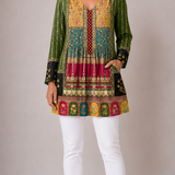 Long Blouse with V-Neck