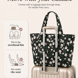 Daisy Quilted Cotton Tote Bag With Matching Pouch