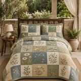 Wildflower Meadow Quilted 3-Piece Bedding Set