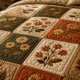 Autumn Botanical Quilted 3-Piece Bedding Set