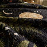 H.PAI Moonlit Mushroom Forest Quilted 3-Piece Bedding Set