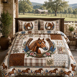 H.PAI Western Horse Quilted 3-Piece Bedding Set
