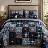 H.PAI Midnight Star Quilted 3-Piece Bedding Set