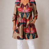 Long Blouse with V-Neck