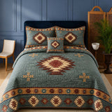 H.PAI Desert Aztec Star Quilted 3-Piece Bedding Set