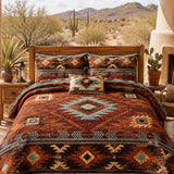 H.PAI Southwestern Aztec Quilted 3-Piece Bedding Set