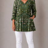 Long Blouse with V-Neck