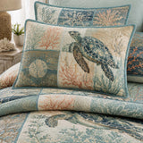 Sea Turtle Quilted 3-Piece Bedding Set