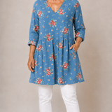 Long Blouse with V-Neck