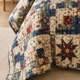 H.PAI Vintage Patchwork Quilted 3-Piece Bedding Set