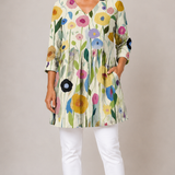 Long Blouse with V-Neck
