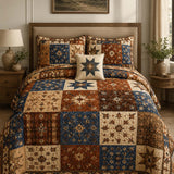 H.PAI Vintage Patchwork Star Quilted 3-Piece Bedding Set