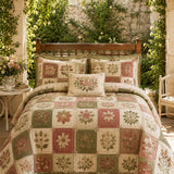 H.PAI Vintage Floral Patchwork Quilted 3-Piece Bedding Set