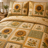 Sunflower Quilted 3-Piece Bedding Set