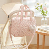 Vintage Pink Floral Quilted Stroller & Hospital Duffle Bag