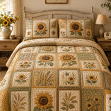 Sunflower Quilted 3-Piece Bedding Set