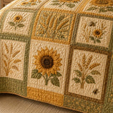 Sunflower Quilted 3-Piece Bedding Set